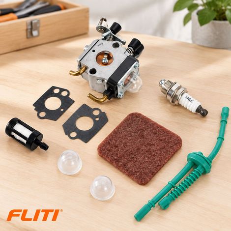 FLITI Metal Carburetor Kit Compatible with FS38 FS45 FS46 FS55 KM55 HL45 FS55C FS55R FS55RC Grass Trimmer (1/5)