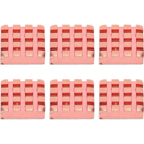 10 mini-radiateurs en laiton dissipateurs de chaleur, fixation par adhésif thermoconducteur P14 x 4 x 14 (1/5)
