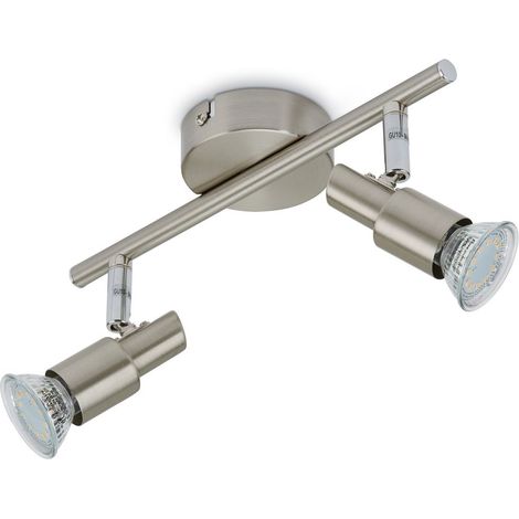 LED Deckenleuchte Spotleuchte dreh-& schwenkbar 2xGU10 6W Matt-Nickel Briloner