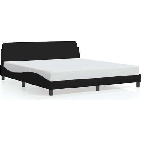 vidaXL Bettgestell ohne Matratze schwarz 180x200 cm Stoff