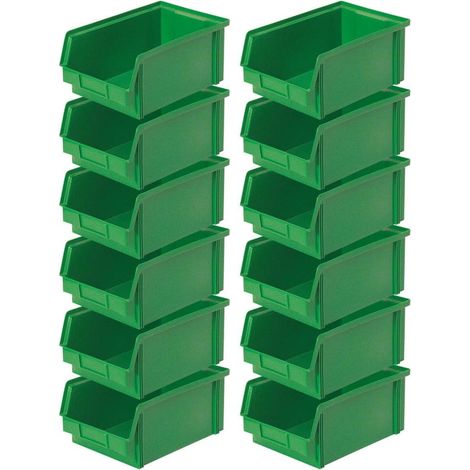 BRB 12 Sichtboxen "CLASSIC“ FB 3Z, LxBxH 350/300x200x145 mm, 8,7 Liter, grün