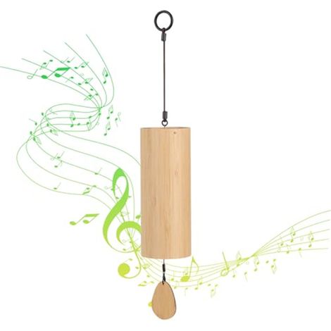 Carillon à Vent En Bambou - Son Apaisant Pour Méditation - Décoration Jardin Et Balcon - 1 Pièce (1/5)
