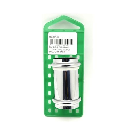 GIUNZIONE PER TUBI IN OTTONE CON 2 O-RING S-BRICO- Diam. mm. 30- FAIDF- pezzi 1 (1/2)