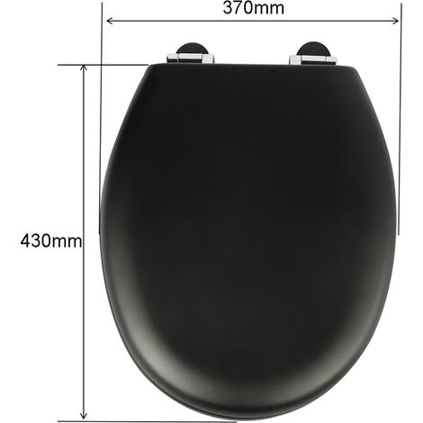 Étanche et facile à nettoyer, pour plus de confort, siège de toilette noir en MDF avec soft close pour WC (1/5)