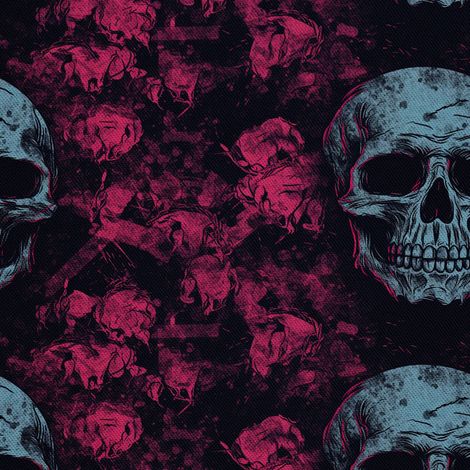 Tela decorativa para exteriores Oxford - Motivo de calavera I DX5021 (1/5)