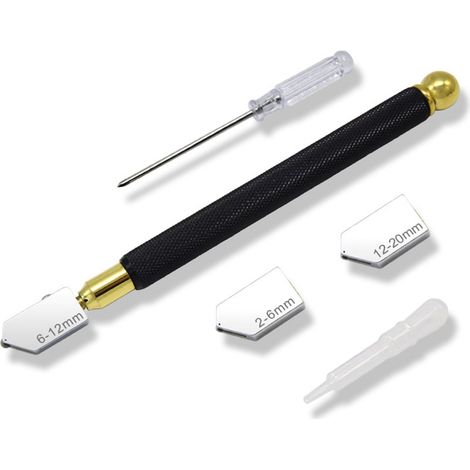 Professionelles Werkzeug zum Schneiden von Legierungsglas, 7-teilig, mit 3 Schneidköpfen und Markierungsstift. (1/5)
