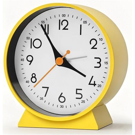 Analog alarm clock without ticking - Small retro table clock for living room, bedroom, bedside table decoration for adults, seniors, children, travel - Battery operated