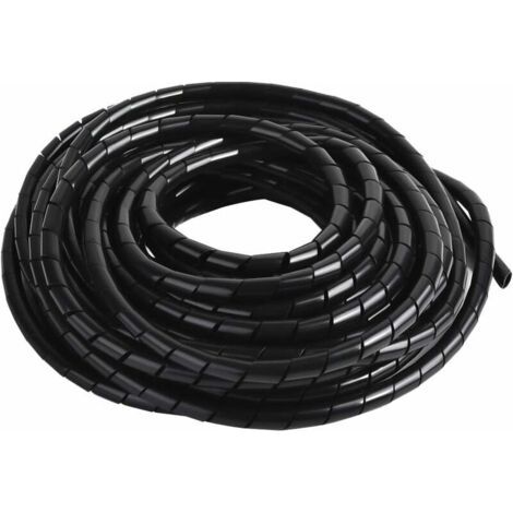 Passe-câbleCache Cable Spirale, 12m Gaine Cable Electrique Flexible Universel, Tube de Rangement pour Ranger ou Cacher les Câbles, Bricolage Protecteur de Câble pour Bureau à Domicile TV PC, Dia: 8mm, (1/5)