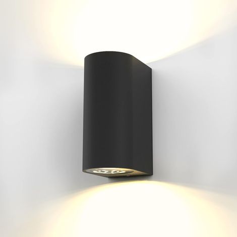 CCYKXA  Moderne schwarze LED-Wandleuchte für den Innen- und Außenbereich, GU10-Wandstrahler, Garten-, Terrassen- und Garagenbeleuchtung, 12 W