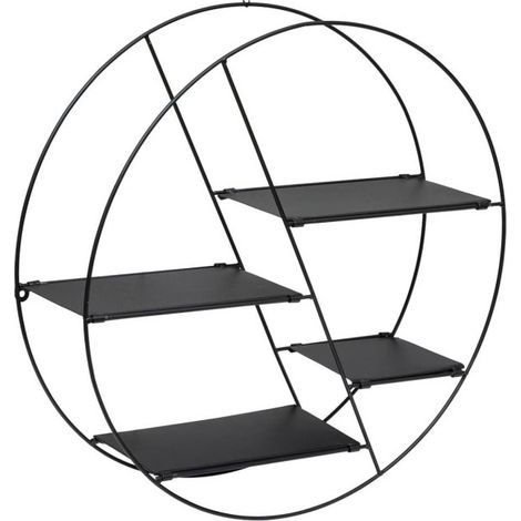 Étagère Murale en Métal "Lara" 50cm Noir (1/2)