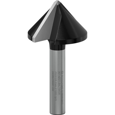 Bosch V-groove bits dovetail bits PRO Router Bit 90 x 31.8 Shank 8mm 2608629680 (1/5)