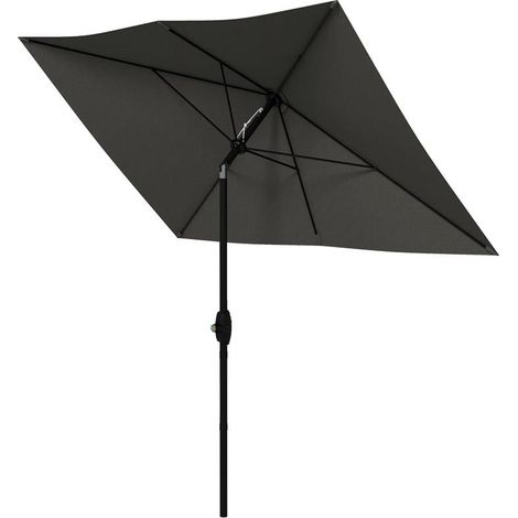 OMBRELLONE DA GIARDINO RETTANGOLARE 2X3 M INCLINABILE CON APERTURA A MANOVELLA. GRIGIO