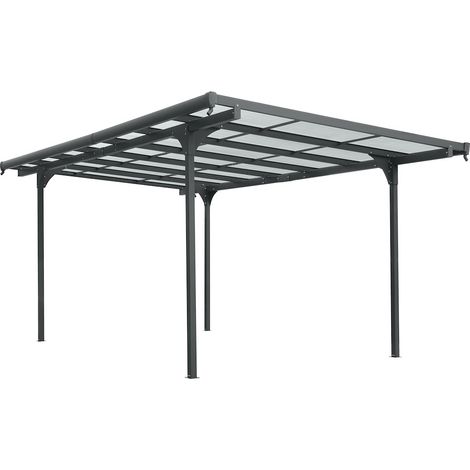 Carport Flachdach 6mm Pl. 299 x 496 x 226cm