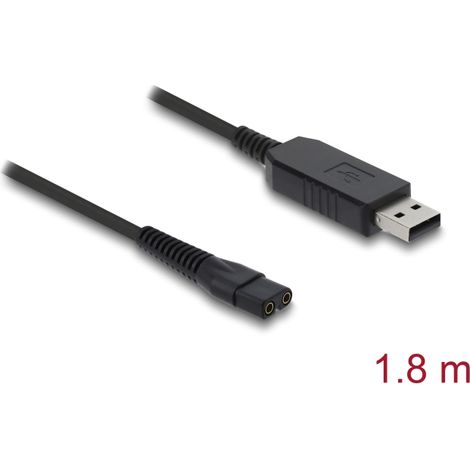 Delock USB Ladekabel 3,5 V für Elektrorasierer kompatibel mit Wahl Color Pro 9649 - Rasierer Ladegerät Ersatzkabel 1,8 m