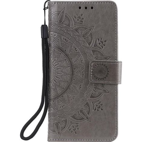 Étui portefeuille pour Samsung Galaxy M31 - Motif mandala - Gris - Coque avec rangement cartes (1/5)