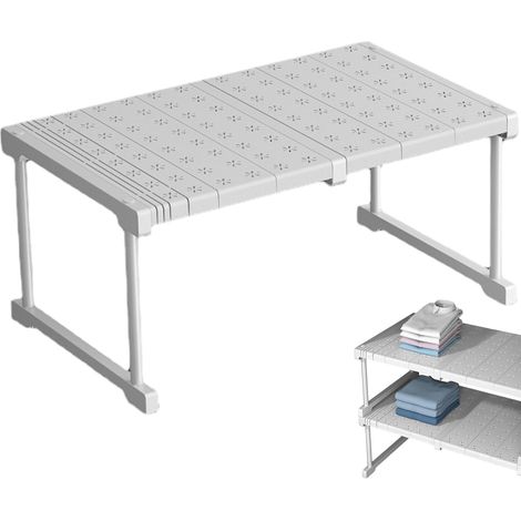 Verstellbares, erweiterbares Schrankregal aus Karbonstahl, DIY-Spannorganizer für Kleiderschrank, Küche und Bad, anpassbarer Aufbewahrungsteiler