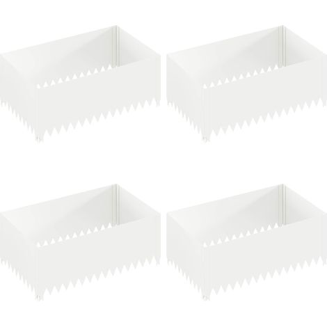 vidaXL Borde de Césped 4 uds. 100 x 60 x 35 cm Acero Blanco (1/2)