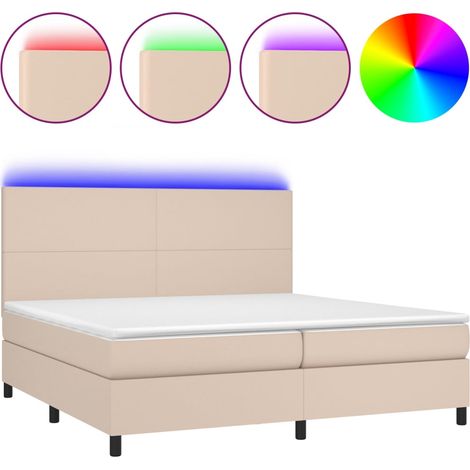 Maison Exclusive - Sommier à lattes de lit avec matelas LED Cappuccino 200x200 cm (1/5)