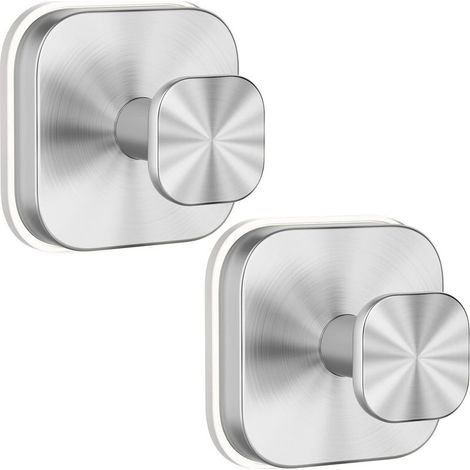 Saugnapfhaken aus Edelstahl, silberfarben, 2 Haken ohne Markierung oder Bohren für Küche, Bad und Toilette. (1/4)