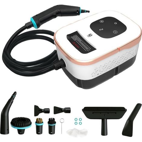 Limpiador eléctrico a vapor portátil, para limpiar sofás, ventanas y muebles del hogar, de mano, 6 ajustes de temperatura, 1500 W. (1/5)