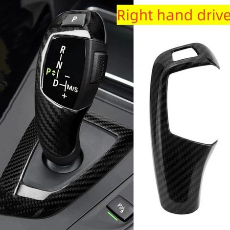 (C Fibre de carbone noire) Cache-poignée de levier de vitesse en ABS, compatible avec BMW Série 1, 2, 3, 4, 5, X3, X4, X5, X6, F30, F10, F32, F25, F15, F16 (1/4)