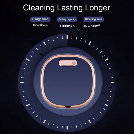 Aspirateur robot intelligent 3 en 1, batterie 1200 mAh, idéal pour les sols, les poils d'animaux et la poussière. (1/5)