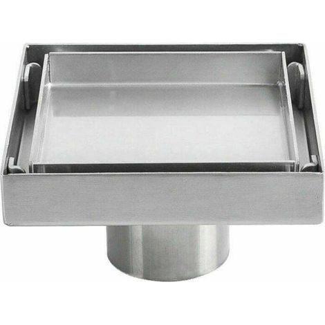 Siphon de sol invisible en acier inoxydable 304 drain de sol déodorant épaissi carré 1010cm (1/4)