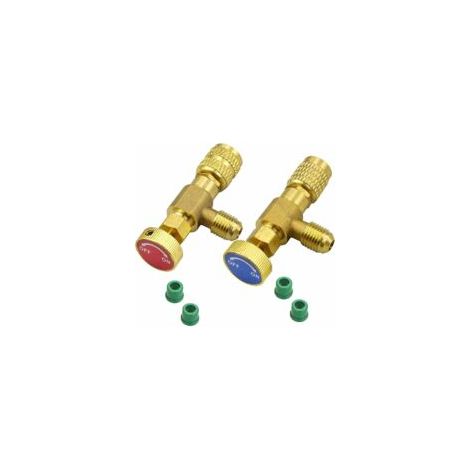 2 pezzi Valvola di controllo del refrigerante, valvola di sicurezza R410A R22, valvola di sicurezza del refrigerante, per adattatori di raccordo R22/R410 - Crezuo