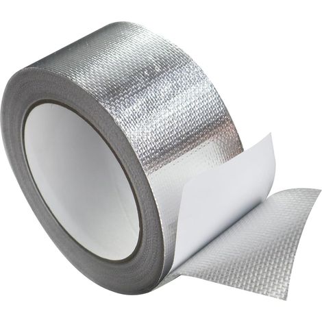 Ruban adhésif en aluminium renforcé de fibre de verre — 20 m, ruban d'étanchéité, ignifuge, résistant à l'humidité, ruban de réparation  adapté à l'isolation des tuyaux