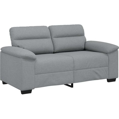 vidaXL Divano a 2 Posti Grigio Chiaro 120 cm in Tessuto (1/5)