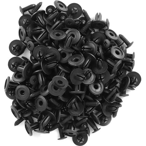 100 Pièces Attaches Plastique pour Voiture, Goupilles de Fixation Pare-chocs Aile 6mm