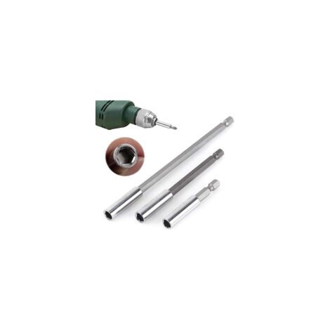 Set di 3 prolunghe magnetiche per punte da cacciavite, asta di prolunga magnetica esagonale da 1/4" 60 mm 100 mm 150 mm - Crezuo