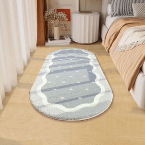 Tapis shaggy Kayannuo pour chambre, tapis ovale doux 40 x 120 cm, tapis de couloir antidérapant pour salon, décoration intérieure moderne, cadeaux d'anniversaire et de fête des mères (1/5)