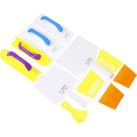 Ensemble de truelles à plâtre flexibles en plastique pour l'intérieur et l'extérieur, comprenant une truelle d'angle, un couteau à mastic et un grattoir pour la réparation des murs, fenêtres et carrel (1/5)