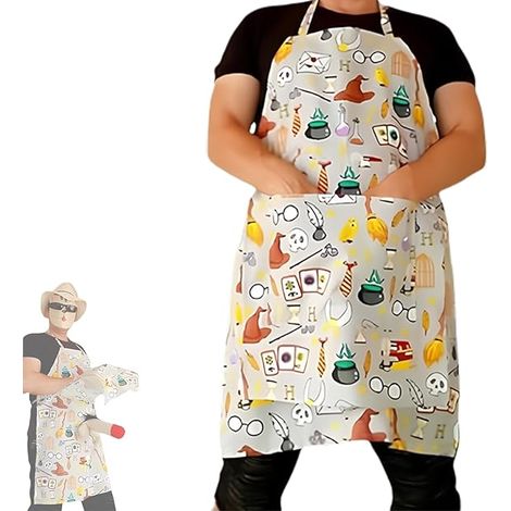 Tabliers au look de chef rigolo, tabliers au design original avec une surprise dans les poches, tabliers amusants avec des surprises cachées, cadeaux parfaits pour les fêtes. (1/5)