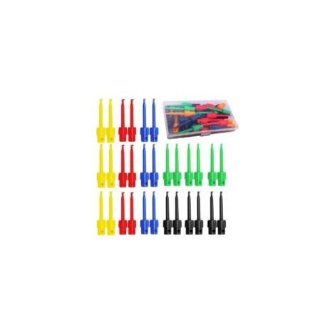 Juego de 30 pinzas de medición, puntas de medición, pinzas de prueba para cables de multímetro, mini juego de sondas de prueba electrónicas, para herramientas de reparación, pinzas de prueba de PCB, p