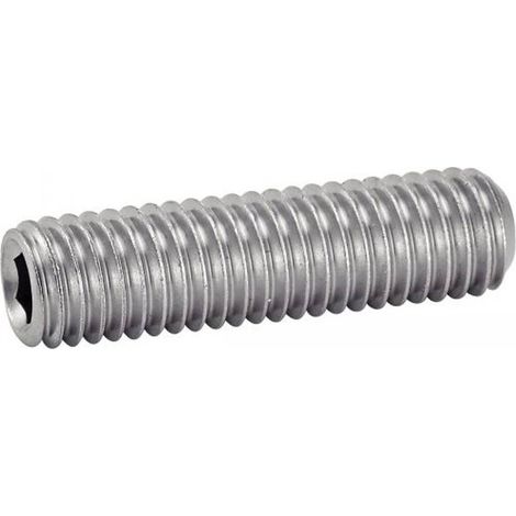 100 Vis Sans Tête Six Pans Creux Bout Cuvette 8 x 8 mm - ISO 4029 - DIN 916 - NFE27-183 - UNI 5929 - Inox A4 - D-Work