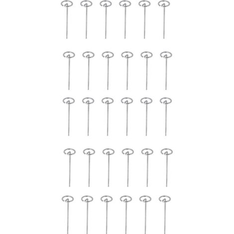 Irovami 30 piquets ronds en acier galvanisé pour toiles de paillage, en forme de G, pour tentes et filets anti-oiseaux, 102 mm / 4 pouces (1/5)