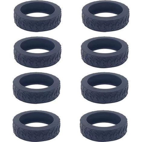 Ensemble de 8 couvre-roues en silicone pour valises, silencieux, antidérapants et résistants aux chutes, adaptés aux valises, valises compatibles et chaises de bureau, etc., pour roues d'un diamètre d (1/4)