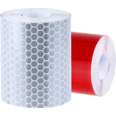 Nastro adesivo riflettente, Classe 1, autoadesivo, 2 rotoli (bianco + rosso), larghezza 5 cm, lunghezza 300 cm/rotolo (1/5)