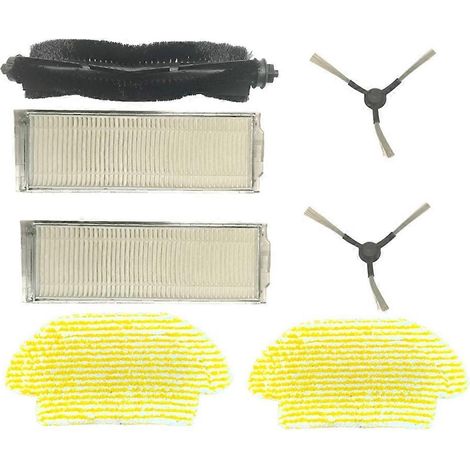 Pièces de rechange pour aspirateur Karcher RCV3 : brosse principale, brosse latérale, filtre et lingette (7 pièces). (1/5)