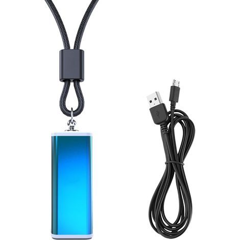 Tragbarer USB-Luftreiniger mit Negativ-Ionen – Blau, 5 Millionen Ionen/cm², integrierter 500-mAh-Akku (1/4)