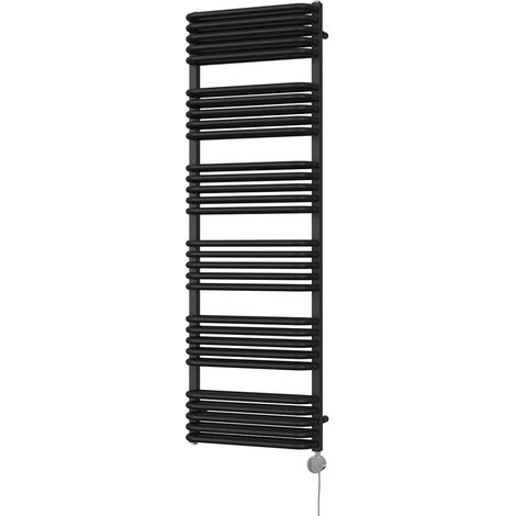 Crossmoor - Black Electric Towel Rail H1533mm x W500mm 1200w Thermostatic (1/2)