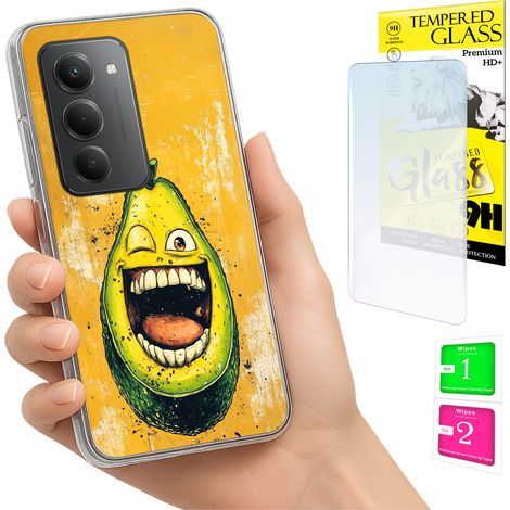 Custodia per Xiaomi Redmi 15 4G / 5G 169mm, cover posteriore color avocado + vetro (1/5)