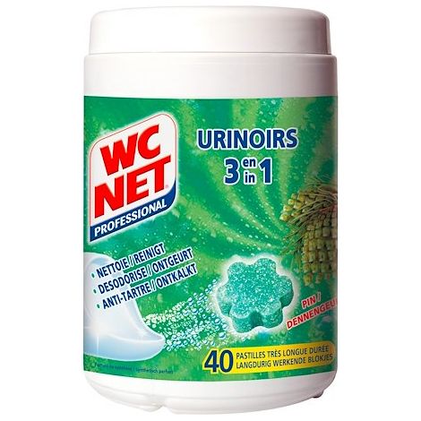Bloc pour urinoirs WC Net fraîcheur pin - boîte de 750 g