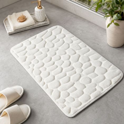 Non-slip bath mat, 15mm memory foam polyester, coral white, 40x60cm, Bathroom, Private use (1/5)