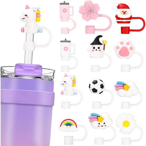 Fundas de silicona Stanley para pajitas, 12 unidades, 10 mm, a prueba de polvo, ecológicas e impermeables, accesorios para vasos, fáciles de limpiar. (1/5)