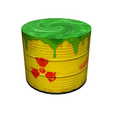 Dekorativer Pouf von Bertoni, Muster „Radioactive“ – runder Pouf für Wohnzimmer und Flur, 40 cm Durchmesser, elegant, mit Reißverschluss, waschbar (1/3)