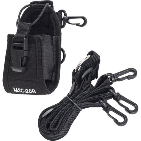 Pochette pour Interphone en Nylon Noir Bandoulière Réglable, Étui de Rangement Résistant à l'usure pour Outils Extérieurs et Radio Portable (1/5)