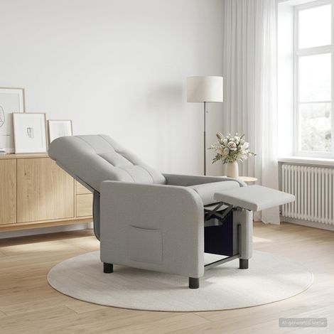 vidaXL Fauteuil inclinable Gris nuage Tissu (1/5)